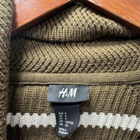 Women’s Chunky Sweater sz S Shawl Neck Oversized Cotton H&M H908 - Picture 4 of 8